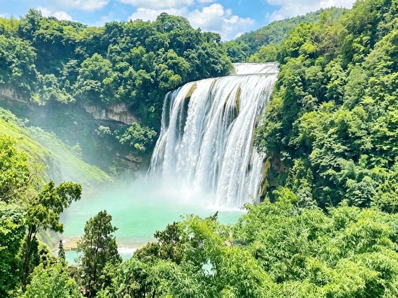 贵州龙宫景区瀑布群实景